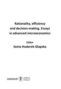 Rationality, efficiency and decision-making. Essays in advanced microeconomics