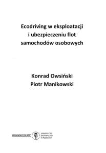 Ecodriving w eksploatacji i ubezpieczeniu flot samochodów osobowych